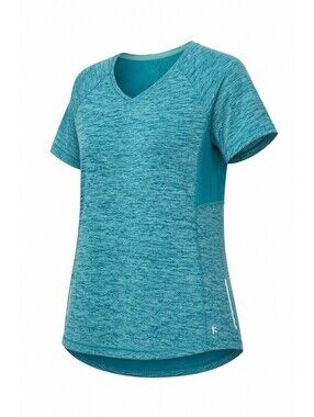 Kyodan Men’s  MD Teal Heathered V‑Neck Performance  Mesh Panels Reflective Detai